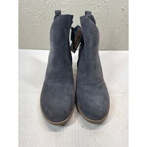 Toms Womens Sutton Forged Iron Suede‎ Booties Wedge Ankle Boots Size 9 NWT